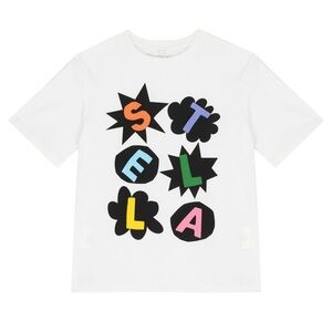 Stella McCartney Kids Graphic White T-Shirt Size 2 Short Sleeves